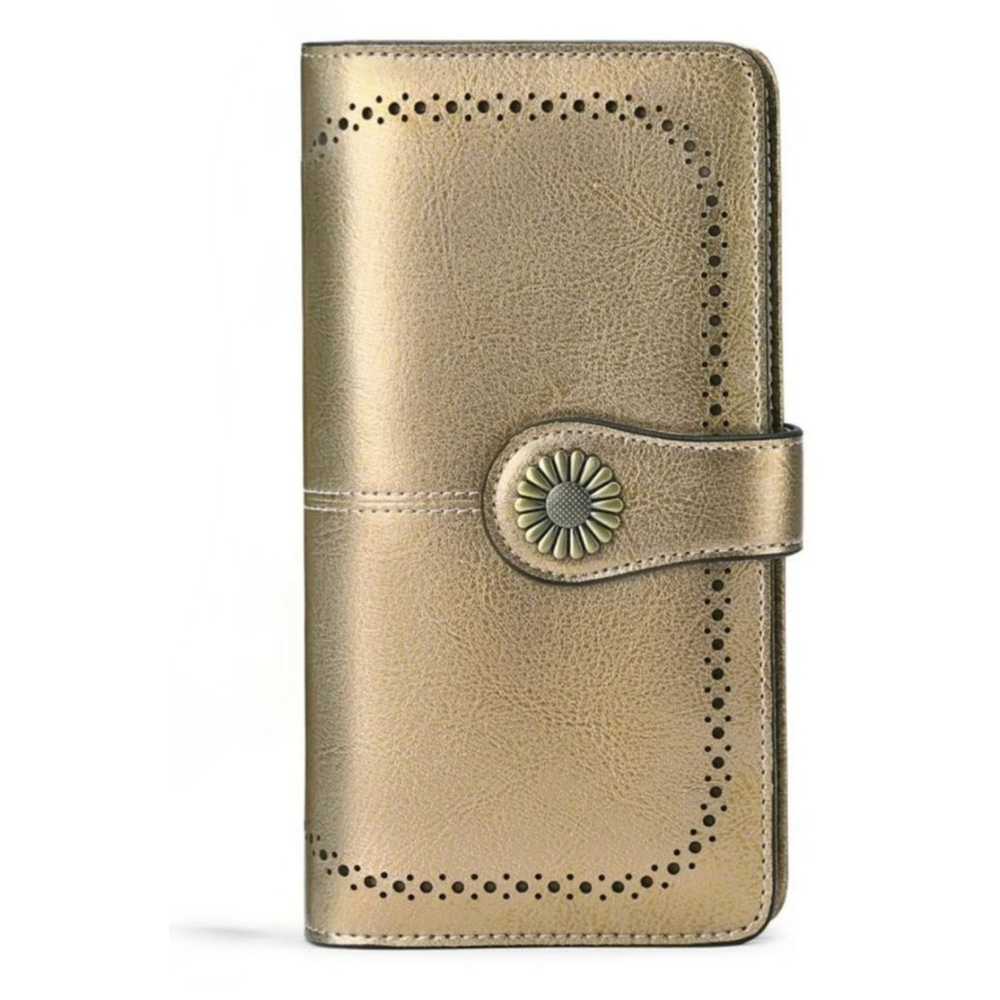 Sendefn Metallic Gold Leather RFID Wallet